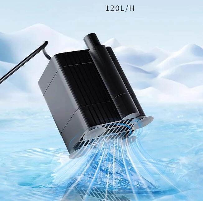 USB Mini Water Pump, Fish Tank Circulation DC 5V Micro Pump Adjustable Power Silent Submersible Bottom Suction Pump 120L/H