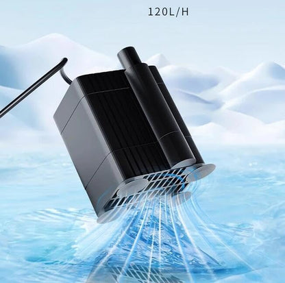 USB Mini Water Pump, Fish Tank Circulation DC 5V Micro Pump Adjustable Power Silent Submersible Bottom Suction Pump 120L/H