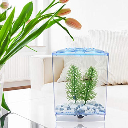 Mini Fish Tank Aquarium | Transparent Acrylic Breeding Box & Hatching Incubator | Isolate Sick Fish/Guard Fry/Grow Plants | with Sediment Groove & Ventilation Cover