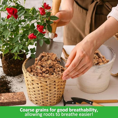 Riare 4 Pack Coco Chips Substrate for Plants- 4.4lb 100% Organic Coconut Husk Brick with Low EC and pH Balanced, High Expansion Coconut Substrate Coco Husk Mulch for Garden Flowers, Herbs, Planting - color: 4 Pack