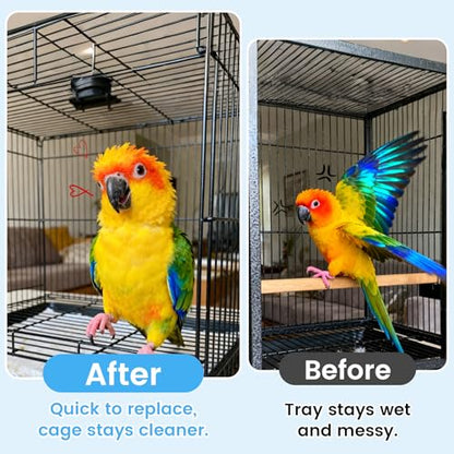 23.6x16.9in Bird Cage Liners - 200 Sheets Pre-cut Disposable Cage Tray Liners, High Absorbent Non-Woven Pads for Parrots, Cockatiels and Small Animals - size: 23.6x16.9in-200P