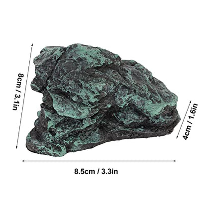 Reptile Rock Hide Cave Resin 8.5x8x4cm for Small Lizards Turtles, Natural Simulation Shelter for Crab Amphibian, 3.3x3.1x1.6in Terrarium Tank Decor