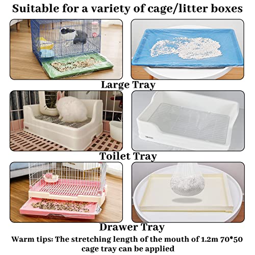 BNOSDM 50 PCS Disposable Rabbit Cage Liner Plastic Guinea Pig Cage Bedding Hamster Litter Pan Bags Universal Toilet Film for Bunny Chinchilla Ferret Hedgehog Small Animals (47") - color: Transparent-50 Pcs