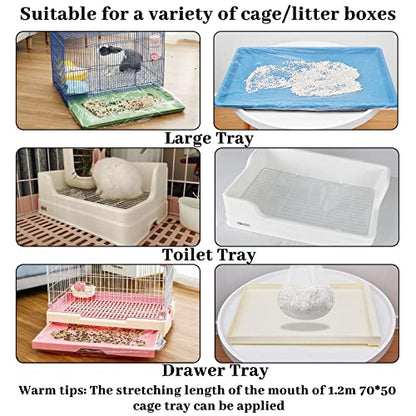 BNOSDM 100 PCS Disposable Rabbit Cage Liner Plastic Guinea Pig Cage Bedding Hamster Litter Pan Bags Universal Toilet Film for Bunny Chinchilla Ferret Hedgehog Small Animals (47") - color: Transparent-100 Pcs
