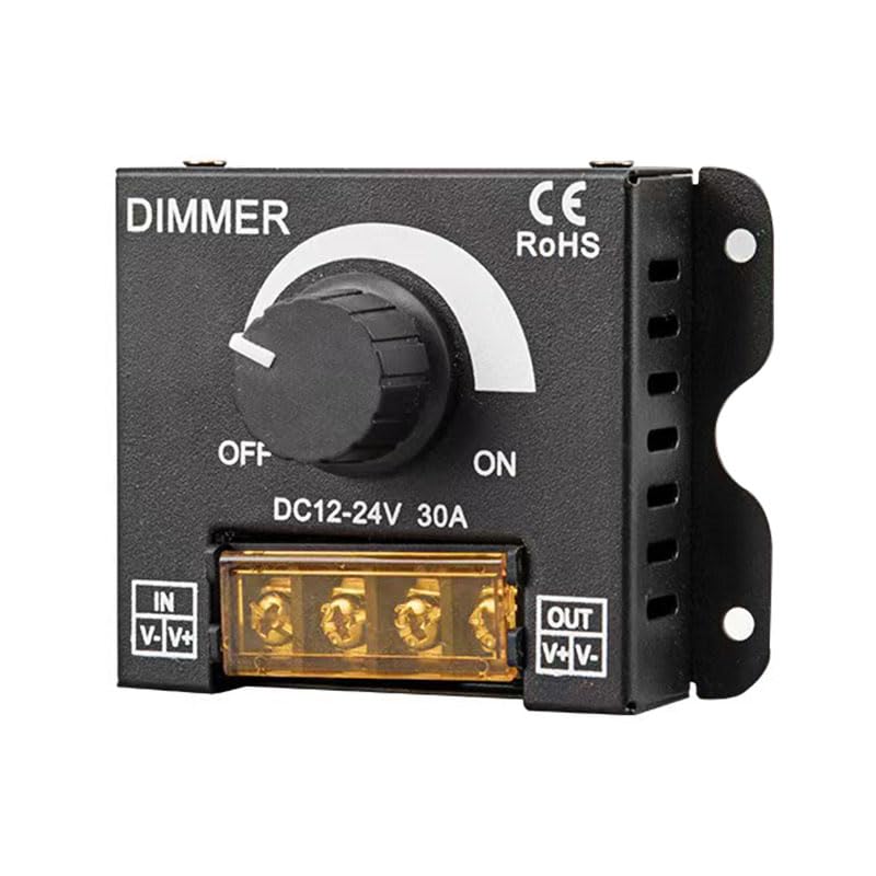 LED Dimmer Switch DC 12-24V 30A PWM Stepless Brightness Dimming Controller for Single Color LED Strip 5050/3528 Light, Wall Mounted, 1Pack - style: LED Dimmer Switch