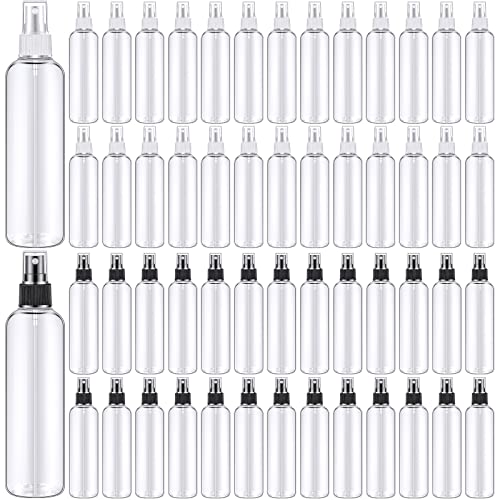 Eccliy 32 Pcs 8 oz Spray Bottles Fine Mist Cleaning Bottles Clear Empty Plastic Travel Sprayer Refillable Sprayer with Cap for Cleaning Solutions Oils Travel Perfumes(Mix,Clear) - color: Mix, style: Clear