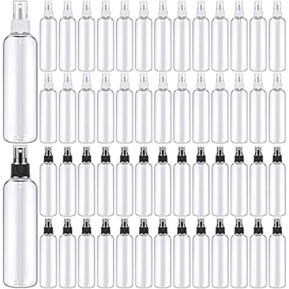 Eccliy 32 Pcs 8 oz Spray Bottles Fine Mist Cleaning Bottles Clear Empty Plastic Travel Sprayer Refillable Sprayer with Cap for Cleaning Solutions Oils Travel Perfumes(Mix,Clear) - color: Mix, style: Clear