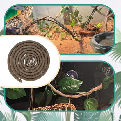 PINVNBY Bearded Dragon Hammock for Tank,Reptile Lounger with Suction Cups Natural Lizard Tank Accessories Seagrass Bed Flexible Jungle Climber Vines Leaves Habitat Decor for Chameleon Gecko(5 Pcs)