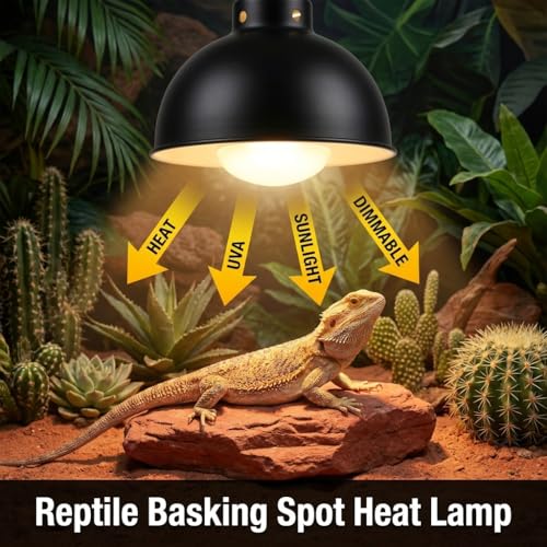 100W Reptile Heat Lamp, 2Pack Reptile Heat Lamp Bulbs, UVA Natural Daylight Reptile Basking Bulbs for Reptiles, Bearded Dragon, Lizard, Chicken, Turtle, Snake
