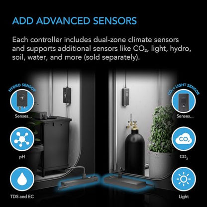 AC Infinity Outlet AI, Environment Controller, Smart WiFi Power Strip, Dual-Zone Temperature Humidity, Individual Control 4 Plugs, AI Targeting, Thermostat Greenhouse Aquarium Terrarium Home, 1800W - style: 4 Plugs