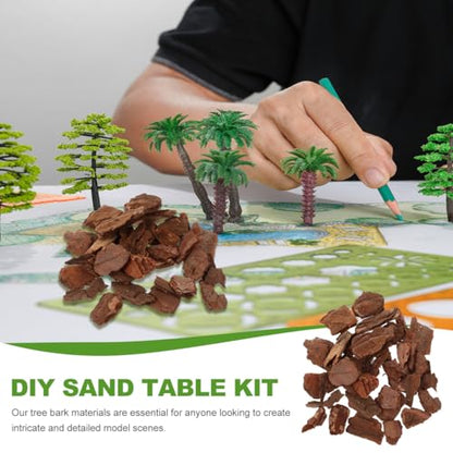 Tree Bark Base Material for DIY Model Scenes Lightweight Natural Miniature Nature Decor 1.96X1.18X0.19In Essential Architecture Model Supplies for Terrariums and Train Sets