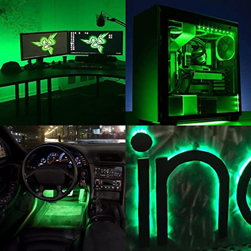 DC 5V USB COB Green LED Strip Light Dimmable IP65 Waterproof USB Powered 6.6ft/2M 640LEDs with Dimmer High Brightness Flexible LED Tape Lights - color: Green