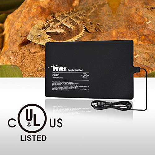 iPower 8 by 12-Inch 16 Watt Reptile Heat Pad Under Tank Terrarium Heater Heat Mat for Small Animals (Pack of 2) - color: Black-1 Pack, size: 8" X 12" (Pack of 2), style: Heat Pad