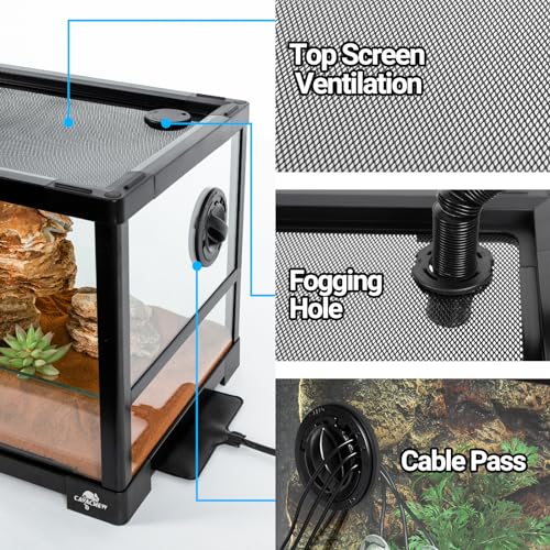 Double Stacked Reptile Tank, 30" x 12" x 32" Tall Reptiles Terrarium, Front Opening, Full Vision, Knock Down, 2 Pack 20 Gallon Glass Cage for Reptile, Bearded Dragon, Lizard, Snake, Gecko - size: 30" x 12" x 32"