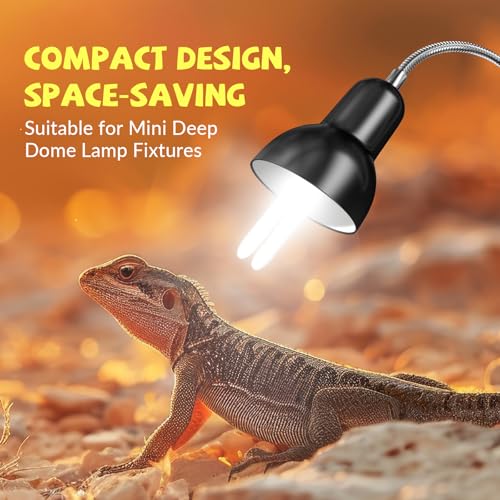 GlowUp UVB 10.0 Reptile Light, 13W Desert Reptile Light for Reptiles Compact Fluorescent UVB Bulbs for Bearded Dragon, Lizard, Snakes (2-Pack)