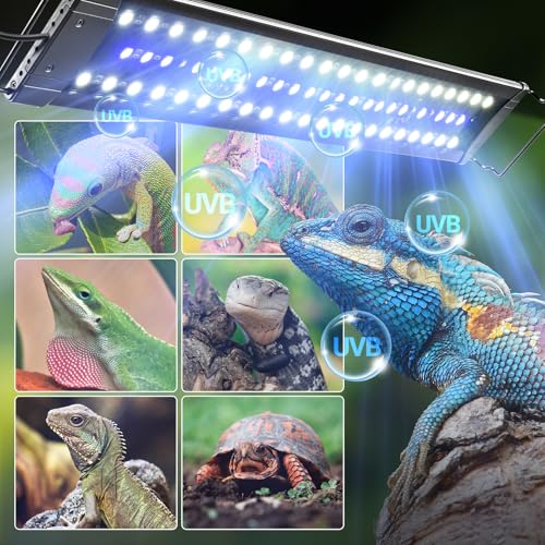 REPTI ZOO UVB Reptile Light with Dimming | 28 inch UVB LED Light Bulb for Reptile | 12W 10.0 UVB Lamp for Bearded Dragon Gecko Chameleon Frog | Reptile Light Bar Fixture with Controller - size: 24 inch