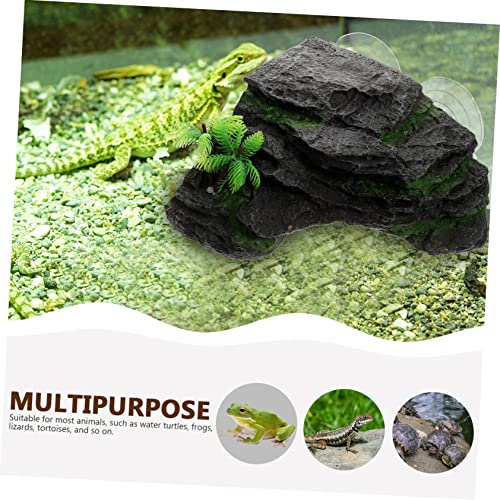 Turtle Basking Platform Large Simulation Rock Decoration for Aquatic Reptiles Climbing Steps for Turtles Frogs and Lizards Aquariums and Terrariums