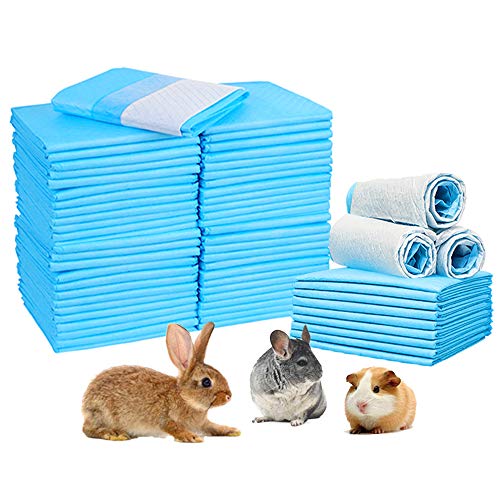 Amakunft Rabbit Pee Pads, Pet Toilet/ Potty Training Pads, Super Absorbent Guinea Pig Disposable Diaper for Hedgehog, Hamster, Chinchilla, Cat, Reptile and Other Small Animal (20pcs-18 x13, Blue) - color: Blue, size: 20pcs-18"x13"