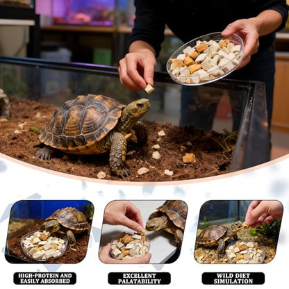 Freeze-Dried Chicken, Duck & Fish for Turtle Treats | 3 oz Canister of Aquatic Turtle Food | Protein Rich Diet for Red Eared Sliders, Box Turtles & Aquatic Pets (3 oz)