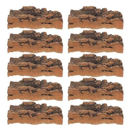 Holibanna 10pcs Natural Bark Sheets for Reptile Terrarium Background, Flats Cork Bark Boards for Gecko and Lizard Habitat, Supports Shedding Needs, Reptile Tank Accessory