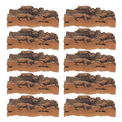 Kisangel Natural Bark Sheets Flat Bark Pieces for Reptile Tank Background 10pcs Providing Safe Habitat Simulation and Terrarium Decor for Bearded Dragon and Turtle Enclosures
