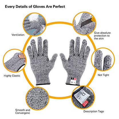 Cut Resistant Nitrile Gloves and Sleeves with EN388 Level 5 Protection - color: Black