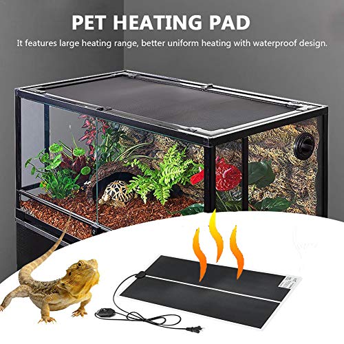 Tfwadmx 2 Pack 14 W Reptile Heating Pad Under Tank Heater Tank Warmer with Temperature Control, Power Adjustment Terrarium Heater Heat Mat for Reptiles Turtle Tortoise Snakes Lizard