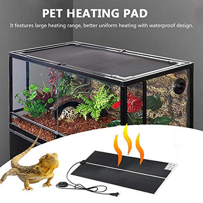 Tfwadmx 2 Pack 14 W Reptile Heating Pad Under Tank Heater Tank Warmer with Temperature Control, Power Adjustment Terrarium Heater Heat Mat for Reptiles Turtle Tortoise Snakes Lizard