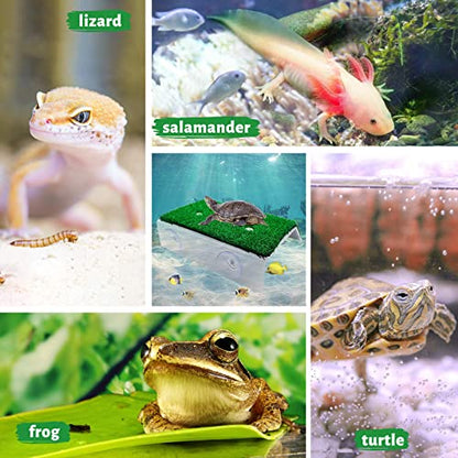 Keedolla Turtle Resting Basking Platform Simulation Grass Turtle Ramp, Lawn Tortoise Climbing Ladder Turtle Resting Terrace for Reptile Frog Terrapin - Middle - size: Medium