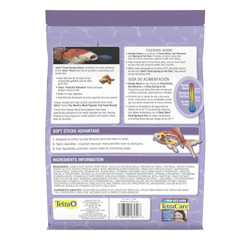 TetraPond Variety Blend, Pond Fish Food, for Goldfish and Koi Yellow 2.25 Pound (Pack of 1) - size: 2.25 Pound (Pack of 1)