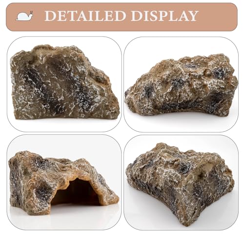 Large Reptile Cave Hideouts - Simulation Rock Terrarium Habitat Décor for Bearded Dragons, Turtles, Lizards, Snakes & More