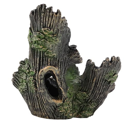 Aquarium Driftwood Decoration Artificial Resin Tree Trunk for Fish Tank Ornaments, Terrarium Vivarium Reptile Cave Hide Aquatic Decoration (ST-004A) - size: ST-004A