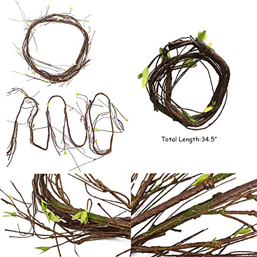 Hamiledyi 6PCS Bearded Dragon Tank Accessories Lizard Hammock Jungle Climber Vines Flexible Leaves Bendable Vine Artificial Branch Habitat Reptile Decor for Climbing, Suitable for Geckos, Lizards