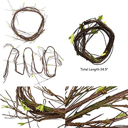 Hamiledyi 6PCS Bearded Dragon Tank Accessories Lizard Hammock Jungle Climber Vines Flexible Leaves Bendable Vine Artificial Branch Habitat Reptile Decor for Climbing, Suitable for Geckos, Lizards