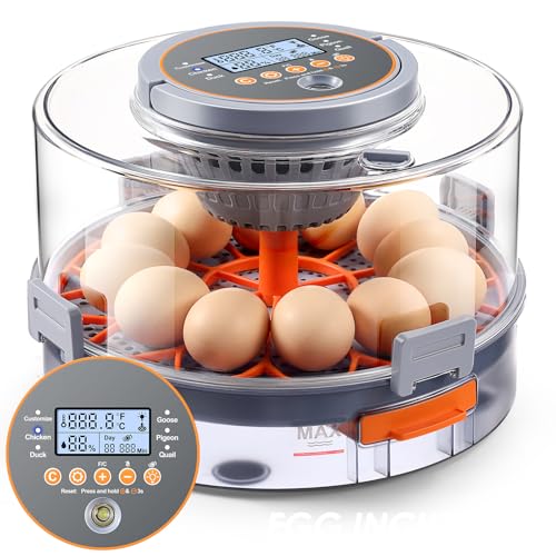 Chicken Egg Incubator 12-40 Eggs - Automatic 760° Egg Turner with Digital Display, Auto Temperature Humidity Control for Hatching Chicken Duck Quail Eggs, High Hatch Rate Poultry Incubator