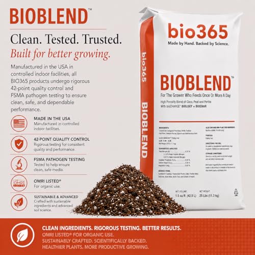 BIOBLEND High-Porosity Potting Soil Mix 1.5 cu ft Bag – Coco Coir, Peat Moss & Perlite Growing Medium with Biochar & Beneficial Microbes - color: Brown, size: 1.5 Cubic Feet