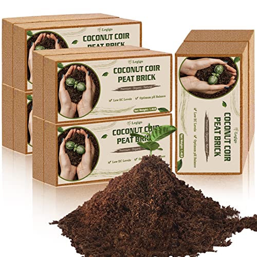 Legigo 10 Pack Premium Coco Coir Brick for Plants- 100% Organic Compressed Coconut Coir Bricks Starting Mix, Coco Coir Fiber Coconut Husk for Planting, Gardening, Potting Soil Substrate, Herbs - color: Pack of 10