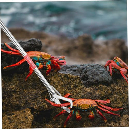 Stainless Steel Snake Tong Grabber with Wide Jaw Versatile Eel Tool for Fishing Garbage Collection Skid Handle for Easy Use Design