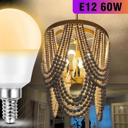 E12 LED Candelabra Light Bulbs 60Watt Equivalent, Warm White 2700K, AC120V 5W 600LM, A15 G45 Shape E12 Small Base for Ceiling Fan Chandelier Wall Lamps, Non-Dimmable, 4 Pack - color: 2700k Warm White, size: 60 Watts