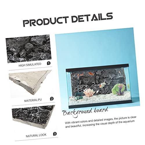 UKCOCO Terrarium Background Wall Panel 3D Rock Decor Tank Decoration Reptile Tank Fish Easy Assemble