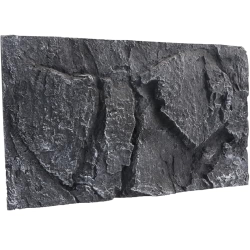 Hamiledyi 17×11.8'' Rock Terrarium Background 3D Reptile Tank Background Board Bearded Dragon Tank Backdrop Climbing Wall Habitat Decor for Lizard Geckos Iguana Snake Spider - color: Grey