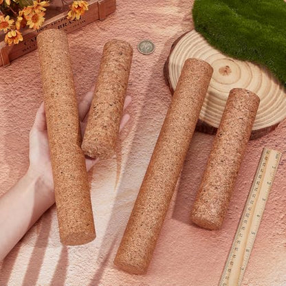 OLYCRAFT 4Pcs 2 Styles Cork Branch for Reptiles Climbing Branches Natural Tree Frog Cork Wood Stick Branch Reptiles Climbing Cork Branches for Snake Lizard Bearded Dragon Chameleon Terrarium