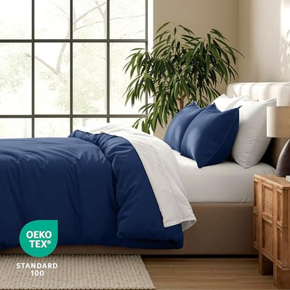 Bare Home Bedding Duvet Cover Extra Long Size - Premium 1800 Super Soft - Lightweight, Cooling Duvet Cover - Soft Breathable Bedding (Twin/Twin XL, Dark Blue) - color: 15 - Dark Blue (No Comforter), size: Twin/Twin XL