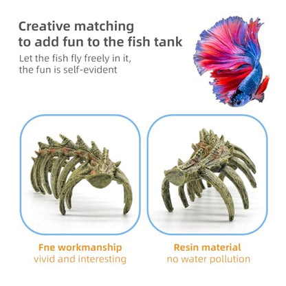 relaqcc Aquarium Skull Animal Skeletons, Reptile Tank Accessories, Fish Tank Decorations for Amphibians, Betta Fish, Shrimp, Hermit Crab, Leopard Gecko