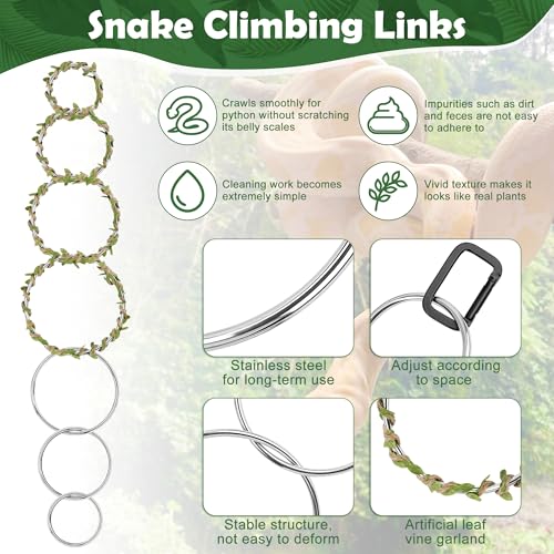 Snake Enrichment Rings for Ball Python, Climbing Toys for Corn Snake Enrichment Toys Snakes Climbing Accessories for Terrarium, Bearded Dragon, Chameleon, Iguana, Gecko, Parrot(Symmetry)