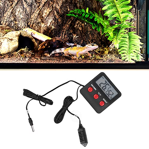 DTH - 74 Humidity Temperature Gauge, Mini Digital Thermometer Hygrometer, External Probe with Suction Cup for Indoor Outdoor Use, Accurate Sensor Meter for Room Greenhouse Reptile