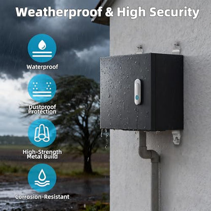 Joinfworld Outdoor Electrical Box 9.8" x 9.8" x 5.9" Weatherproof Electrical Junction Enclosure with Lock Din Rail Cable Gland - size: 9.8"x9.8"x5.9"