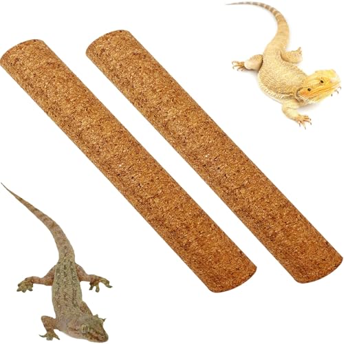 Cork Branch for Reptiles Climbing Branches 2 Pack Natural Tree Frog Cork Wood Stick Crested Geckos Habitat Decor for Snake Lizard Bearded Dragon Chameleon Terrarium 12 Inches - size: M: 2 PCS (12 x 1.7in)