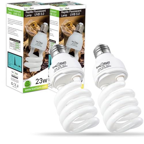 2Pack 13 W UVA UVB 15.0 Reptile Lights Energy Saving Reptile Heat Lamp UVB Bulb Spiral Compact Bulb Fit for Rainforest Type Reptile/Snake/Lizard/Insect/Turtle/Tortoise - size: UVB15.0 13W-2pcs