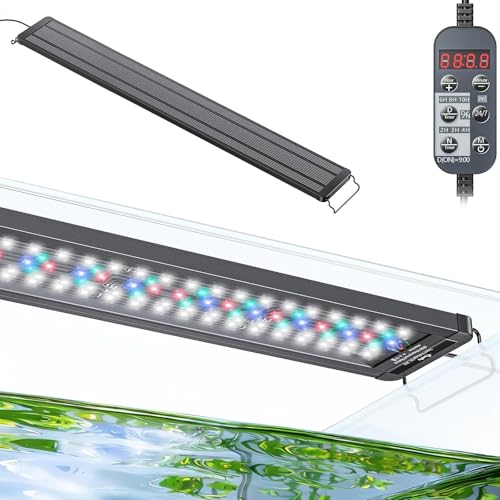 Pawfly 38W Planted Aquarium LED Light for 36" to 48" Fish Tanks, 24/7 Extendable Fish Tank Light with Timer & Full Spectrum IP68 Waterproof, D/N Mode, Dimmable, Aquarium Grow Light for Plants - color: Basic, size: 36" to 45"